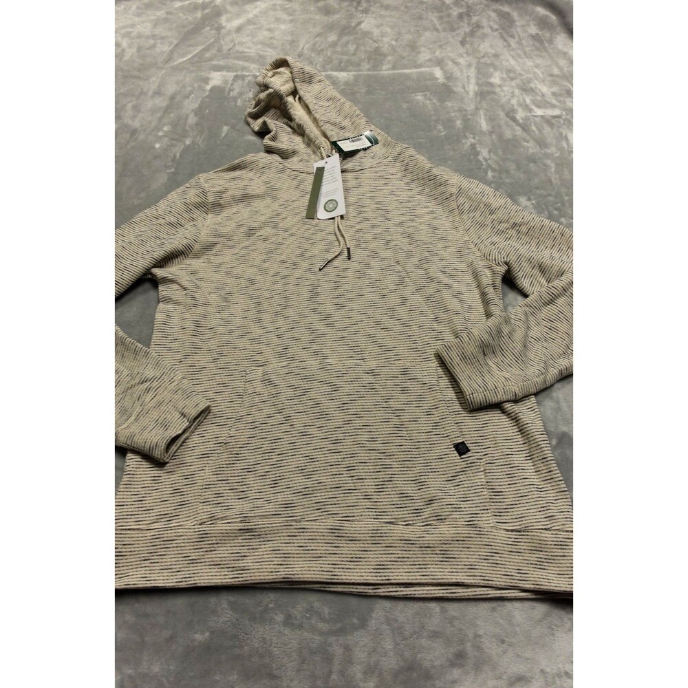 Threads 4 Thought Women's Medium Ivory‎ Organic Cotton Striped Hoodie NWOT